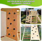 20 Unique Rock Wall Climbing Holds Extra Large,DIY Climbing Wall for Indoor Outdoor Playground Wood Rock Wall with M8 Screws(Black