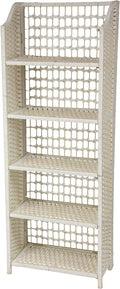 Oriental Furniture 53" Natural Fiber Shelving Unit - White