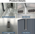 Outdoor Storage Shed, Metal Garden Shed with Double Doors, Galvanized Steel, Waterproof and Rustproof (8x10 FT Metal Shed)