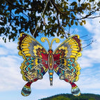12" Stainless Steel Butterfly Wall Decor for Indoor Outdoor,Giant Butterfly Decorations Metal Wall Art,Hanging Decorations for Garden Yard Porch Patio - Birthday Gift for Mother's Day Christmas