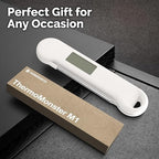 0.5 Sec Instant Read Grill Meat Thermometer Digital Food Cooking BBQ, White
