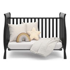 Storkcraft Maxwell Convertible Crib (Black) – GREENGUARD Gold Certified, Converts to Toddler Bed and Daybed, Fits Standard Full-Size Crib Mattress, Classic Crib with Traditional Sleigh Design