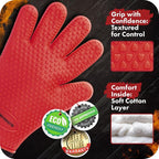 Kitchen perfection XL Silicone Smoker BBQ Gloves -Heat Resistant Oven Mitts | Waterproof, 5-Finger Design For A Better Grip, for Pitmasters, Meat Smoking, Grilling, Cooking, Frying Turkey | Grill Gift