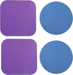 LUTER 4pcs Jar Opener, Rubber, Multi-function Silicone Bottle Opener for Seniors with Weak Hands Lid Cap Gripper Pads Kitchen Coasters Gadgets(blue round +purple square)