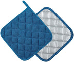 Joyhalo 5 Pack Pot Holders for Kitchen Clearance | Cotton Made, Machine Washable, Heat Resistant Potholder, Hot Pads, Trivet for Cooking and Baking, Federal Blue