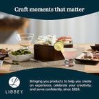 Libbey Cosmopolitan Stemless Martini Glasses, 8.25 Oz Dishwasher Safe Martini Glasses Set of 4, Martini Cups Set for Wedding Registries and More