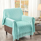 inhand Knitted Throw Blanket for Couch and Bed, Soft Living Room Home Decor Knitted Blanket with Tassel, Outdoor Lightweight Breathable Summer Blanket, Farmhouse Warm Woven Decorative, 50"x60"