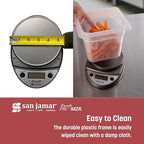 "Escali Primo Digital Kitchen Scale –SCDG11M Digital Food Scale Grams and Ounces for Cooking, Baking, Restaurants, Compact Design, Battery Operated, Removable Platform, 11lb/5kg, Metallic Gray"