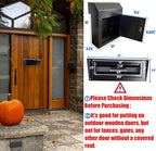 Through-the-Door Mailbox with Rear Access Door & Rain Cover | Galvanized Steel Mail Drop Box for Letters, Documents & Key Collection, Secure Outdoor Mail Storage