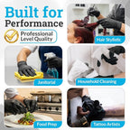 Hand-E Touch Nitrile Black Disposable Gloves X-Large, 50 Count - BBQ, Tattoo, Hair Dye, Cooking, Mechanic Gloves - Powder and Latex Free