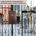 Yaocom Metal Money Box,Brown,10.24 x 5.71 x 2.95 Inch,No Lid | Wall Mounted Drop Donation Cash Box for Farm Stand Collection Safe Suggestion Box with Lock Container for Home Office Outdoor