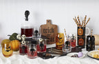 Oneida Vintro Halloween Skeleton 5-Piece Whiskey Glass Set | includes 4 double old fashioned glasses, 1 decanter | dishwasher safe | halloween party decor | 10.5 inch, 42oz
