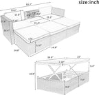 5 Pieces Patio Furniture Sets All Weather Wicker Rattan Sectional Sofa Outdoor Conversation with Adustable Backrest, Cushions, Ottomans and Lift Top Coffee Table for Poolside, Garden, Backyard