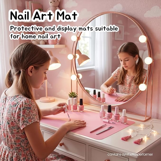 PABUSIOR Small Silicone Craft Mats 8"x 9.5": Heat Resistant Non-Slip | Nonstick Silicone Sheets 2 Blue & 2 Pink 4 Pcs - Silicone Pad for Epoxy Resin Glitter Slime Jewelry Nail Art DIY Projects