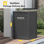 Package Delivery Box for Outside, Waterproof Outdoor Storage, Black
