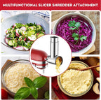 Meat Grinder & Stainless Steel Slicer Shredder Attachment for KitchenAid | Includes Metal Food Grinder Attachment with Sausage Stuffer Tubes and Salad Machine Accessory by InnoMoon