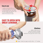 Uinxan 5 in 1 Bottle Opener for Seniors with Arthritis & Weak Hands | Opens Vacuum Seals, Water, Small Jar Lids(0.6"-2.7"), Beer Caps, Pull Tabs–Multi Portable Tool for Elderly/Women/Men (Silver)