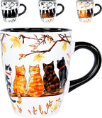 Color Changing Cat Friends Coffee Mug 12OZ - Ceramic Heat Sensitive Cup Hot Cocoa Tea Milk Mugs Hot Drinks and beverages Unique Beautiful Holiday Christmas gift Idea for Cat lovers Furparent women mom