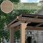 8 x 5 FT Wooden Grill Gazebo with Sloping Metal roof, 2 Full Size Grills, BBQ Canopy for Outdoor Patio, Lawn, Garden, Light Mocha Brown