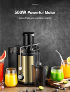 Juicer Machine 800W Centrifugal Juicer with Wide Mouth Feed Chute | For Fruits And Vegetables, Stainless Steel, BPA-Free Parts, Easy To Clean, Gold Finish, Fast Juice Extraction