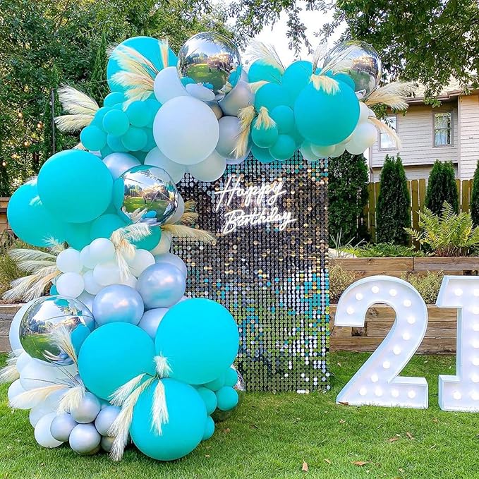 130pcs Teal Balloons Different Sizes 18" 12" 10" 5" Turquoise Blue Balloons for Boys Girls Baby Shower Wedding Anniversary Graduation Engagements Birthday Party Decorations