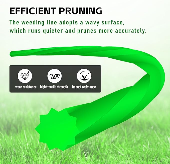 080 Twisted Trimmer Line T-03866 for Makita Gas and Electric Grass Trimmer and Brushcutters,0.080In Weed Wacker String Compatible with Most Cordless Trimmers Standard Models -- Green 175Ft 1/2 lbs