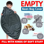 Lukeight Stuffed Animal Storage Bean Bag Chair Cover for Kids, Zipper Beanbag Chair Cover for Organizing Toddler & Kids' Rooms Plush Toys (Dark Gray Velvet, X-Large)