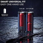 Stack'Em Patented Double Can Cooler Insulator - Holds Two 12 oz Cans - Stainless Steel Stackable Thermocooler - Reusable Drink Holder for Beer, Seltzer, Soda, Energy Drinks (Orange)