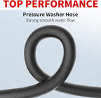 Pressure Washer Hose 125FT, 4800PSI High Tensile Wire Braid Kink Resistant Power Washer Extension Hose, 3/8" Flexible Replacement Hose with 3/8 Quick Connect