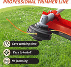 12 Pack String Trimmer Line Compatible with Ego String Trimmer 0.095" 168FT Weed Eater String Pre-Cut Dual Color Fast-Positioning Triangular Twisted Trimmer Line Universal Fit Weed Wacker String