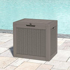 31 Gallon Deck Box, Resin Outdoor Storage Box, Waterproof and UV Resistant Deck Box, Lightweight Storage Box for Garden Tools, Pool Supplies