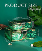 Homde Glass Decorative Storage Box: Set of 2 Boxes for Home Decor - Large Organizer with Lids for Decorations