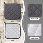 Joyhalo 6 Pack Pot Holders for Kitchen Clearance | Cotton Oven Holder with Great Heat Resistance, Potholders Sets for Kitchen, Countertops, Hot Pots and Pans, Dark Grey