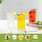 Large Vintage Hobnail Drinking Glasses Set of 6, 16oz Clear Highball Glasses Cups, Kitchen Water Glasses Cup, for Cocktail, Juice, Whiskey, Milk and Various Mixed Drinks