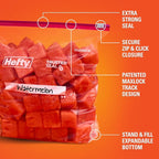 Hefty Slider Storage Bags, Gallon Size, 15 Count (9 Pack), 135 Total | Bulk Pack, Gallon Storage Bags, Store Food, Snacks, Toiletries, Writeable Label, Stand and Fill, Slider Closure