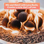 Skyflame Ceramic Balls, Set of 15 Round Fire Stones Set for Indoor and Outdoor Fire Pits or Fireplaces Accessory, 3 Inch, Black