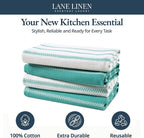 LANE LINEN Kitchen Towels Set - Pack of 4 Cotton Dish Towels for Drying Dishes, 18”x 28”, Absorbent Tea Towels, Quick Drying Kitchen Towel Set - Peacock Blue