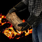 Extra Long Leather Gloves, Extreme High Heat Resistant Gloves, Rugged but Comfortable for Outdoor Cooking, Oven Use, Campfire, Bonfire, Grilling, Fire Pits, Hot Logs, Backyard BBQ by Mr Bar-B-Q 40113Y