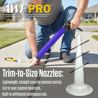 AWF PRO Sausage Caulking Gun 20 oz, 12:1 Thrust Ratio, Pack of 12 | 20 oz Foil Pack and 10 oz Cartridge Convertible, Aluminum Barrel, Includes 3 Tips