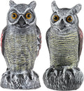 Hedoc 2 Pack Fake Owl Decoys to Scare Birds Away from Gardens and Rooftop, Long-Eared Owl Bird Deterrents, Nature Scarecrow Plastic Owls Pest Repellent, Owl Statue for Garden Decor, Yard Decoration