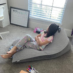 Stuffed Animal Storage Bean Bag Chair Cover | 53" Extra Large Beanbag Cover for Kids and Adults, Plush Toys Holder and Organizer for Boys and Girls | Premium Velvet - Soft & Comfortable