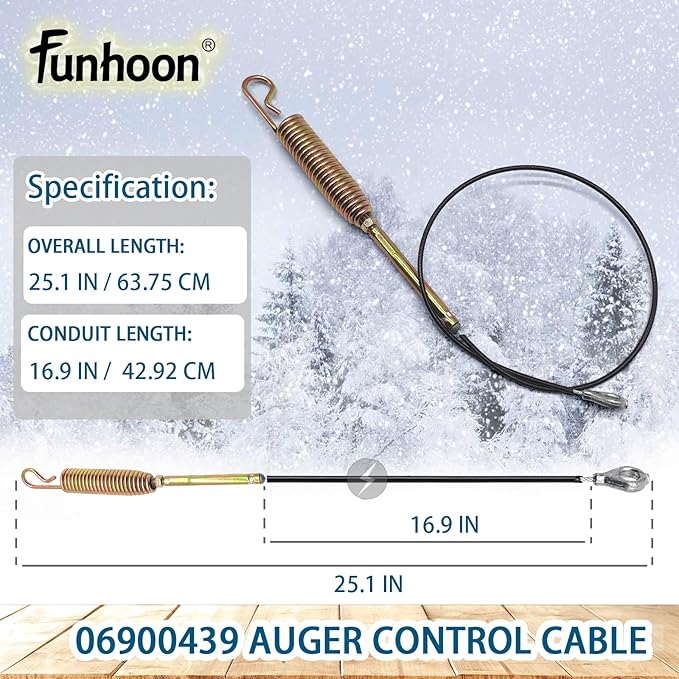 06900439 Auger Control Cable Replacement for Ariens Deluxe 24 28 30 36 Pro Platinum Power Brush Snow Blowers