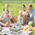 Yecuip Collapsible Baby Bottle Wash Basin w/Drying Rack & Drain Plug, Green | 2.4 Gallon Foldable Dish Tub w/Handles,Portable RV Camping Sink & Space-Saving Wash Bin with Lid for Kitchen,Travel & Outdoor