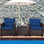 3 PCS Patio Furniture Set, OneSize, Navy