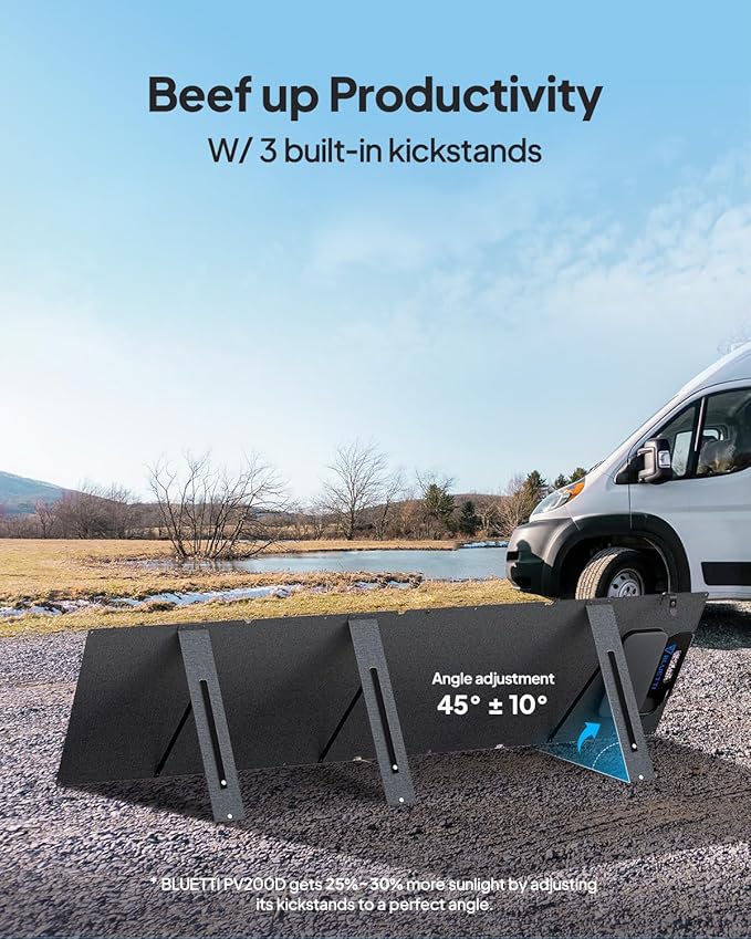 BLUETTI AC200PL Solar Generator with 200W Solar Panel (Ship Separately), 2304Wh LFP Battery Backup, Expandable to 8448Wh, 4 2400W AC Outlets (3600W Power Lifting), TT30 Output for RV, Camping, Outage