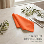 Urban Villa Cloth Napkins Cotton 20x20 (Set of 12) Orange
