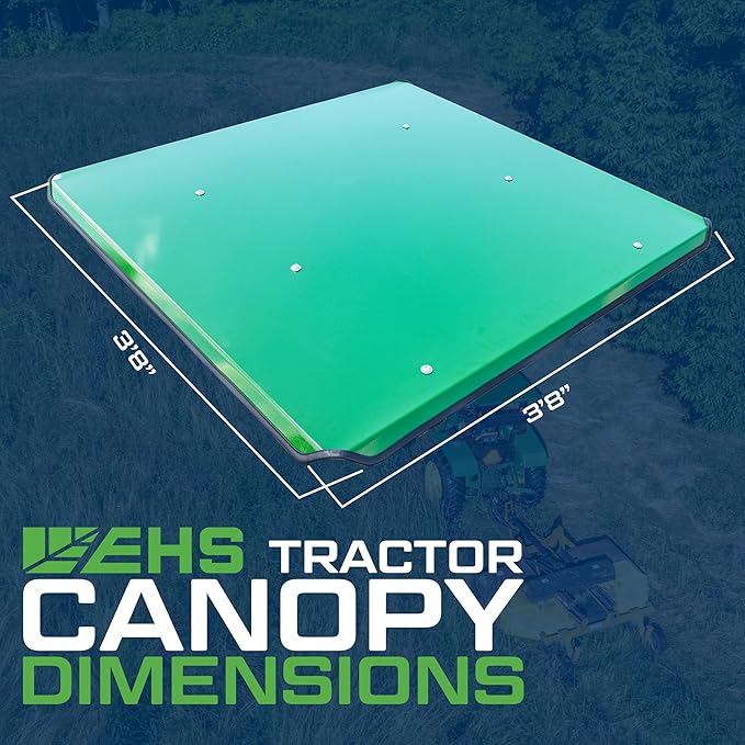 Universal Tractor Canopy | ROPS 1.5”-3” | Robust Steel | Easy Install (Green)
