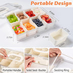 Snackle Box Container Dishwasher Safe Divided Serving Tray with Lid Handle | Charcuterie Board for Portable Snack Platters, Clear Organizer for Fruits Snacks, Perfect for Road Travel