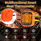 Wireless Digital Meat Thermometer,Instant Read Food Thermometer with LCD Display and 4 Stainless Probes,Advanced Electronic Thermometer Waterproof for BBQ Cooking Kitchen Outside Grill