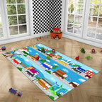 Car Carpet for Kids Kids Rugs for Playroom Car Track Rug Road Rug for Kids Car Play Rug Road Carpet for Toy Cars Car Track Rugs for Boys Car Rug for Boys Room 4'×5'